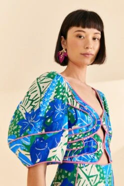 Farm Rio Green Jungle Panther Midi Dress -Farm Rio Shoop 309167 03