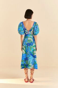 Farm Rio Green Jungle Panther Midi Dress -Farm Rio Shoop 309167 04