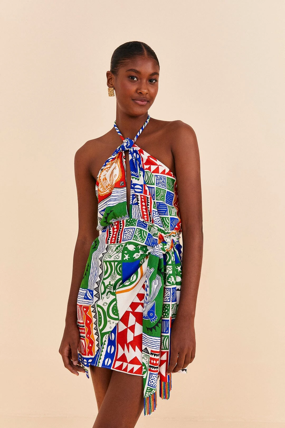 Farm Rio Off-White Pitta Colors Mini Dress 1 Farm Rio Off-White Pitta Colors Mini Dress