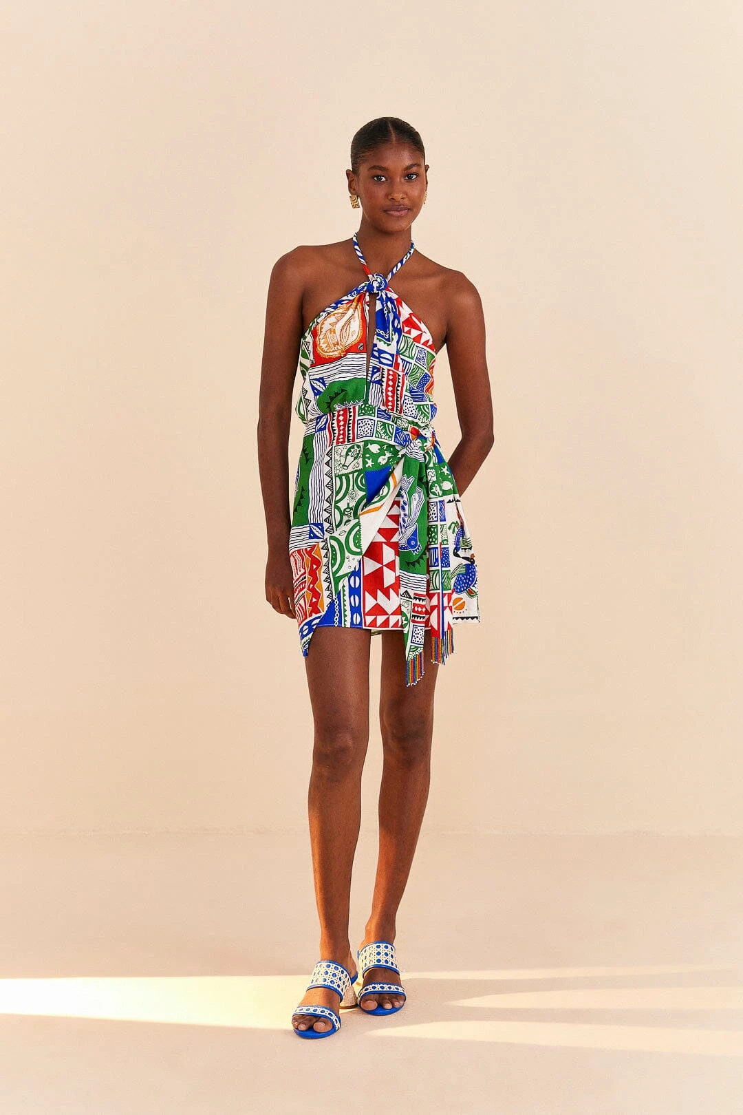 Farm Rio Off-White Pitta Colors Mini Dress 2 Farm Rio Off-White Pitta Colors Mini Dress - Image 2