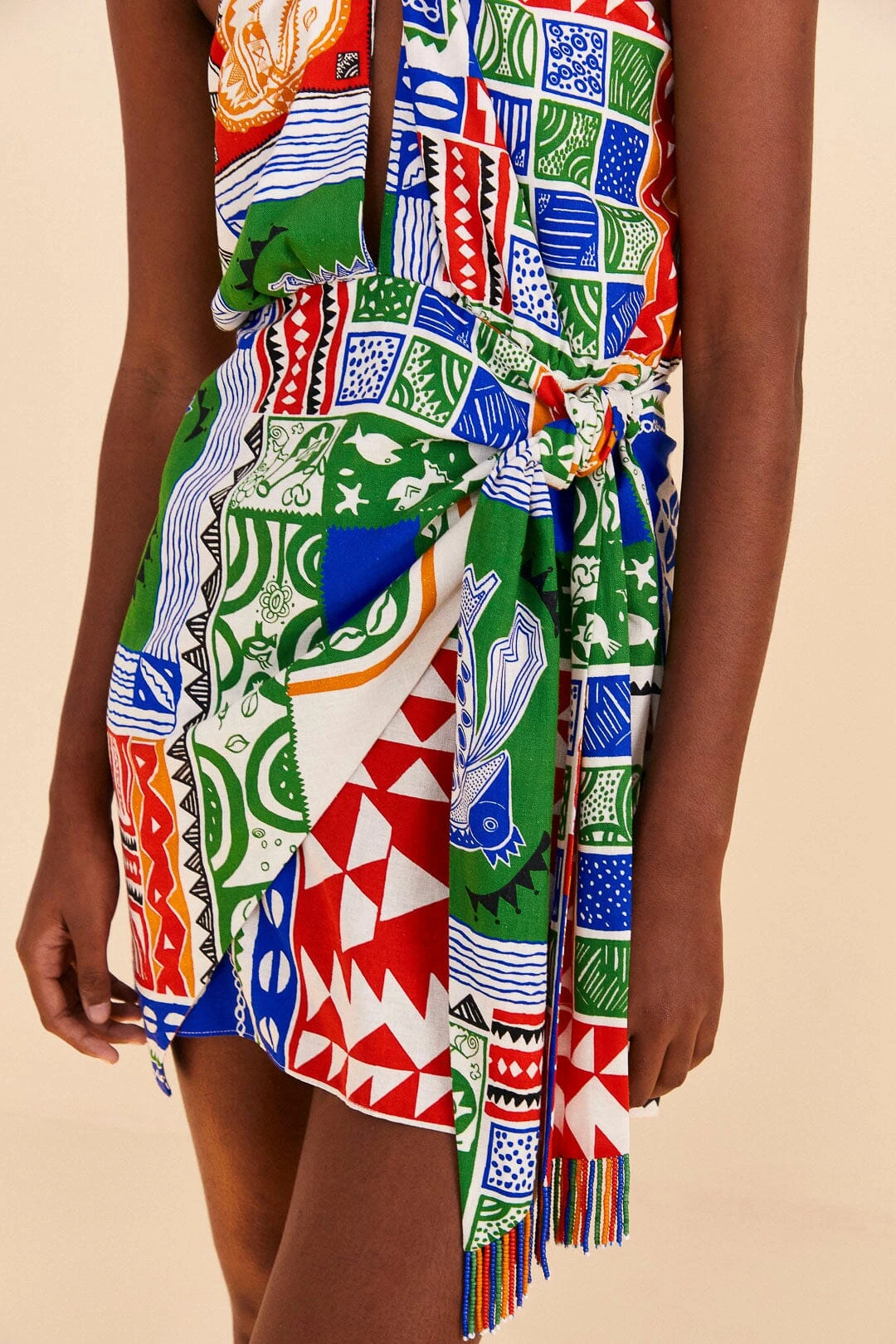 Farm Rio Off-White Pitta Colors Mini Dress 3 Farm Rio Off-White Pitta Colors Mini Dress - Image 3