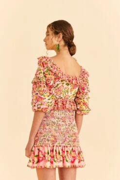 Farm Rio Pink Painted Bananas Top -Farm Rio Shoop 309177 04