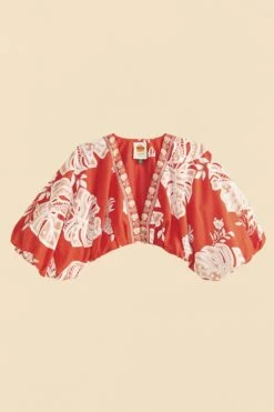 Farm Rio Red Lace Monsteras Crop Top 11 Farm Rio Red Lace Monsteras Crop Top -Farm Rio Shoop 309178 06