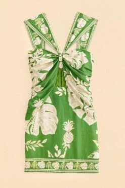 Farm Rio Green Lace Monsteras Mini Dress -Farm Rio Shoop 309182 06