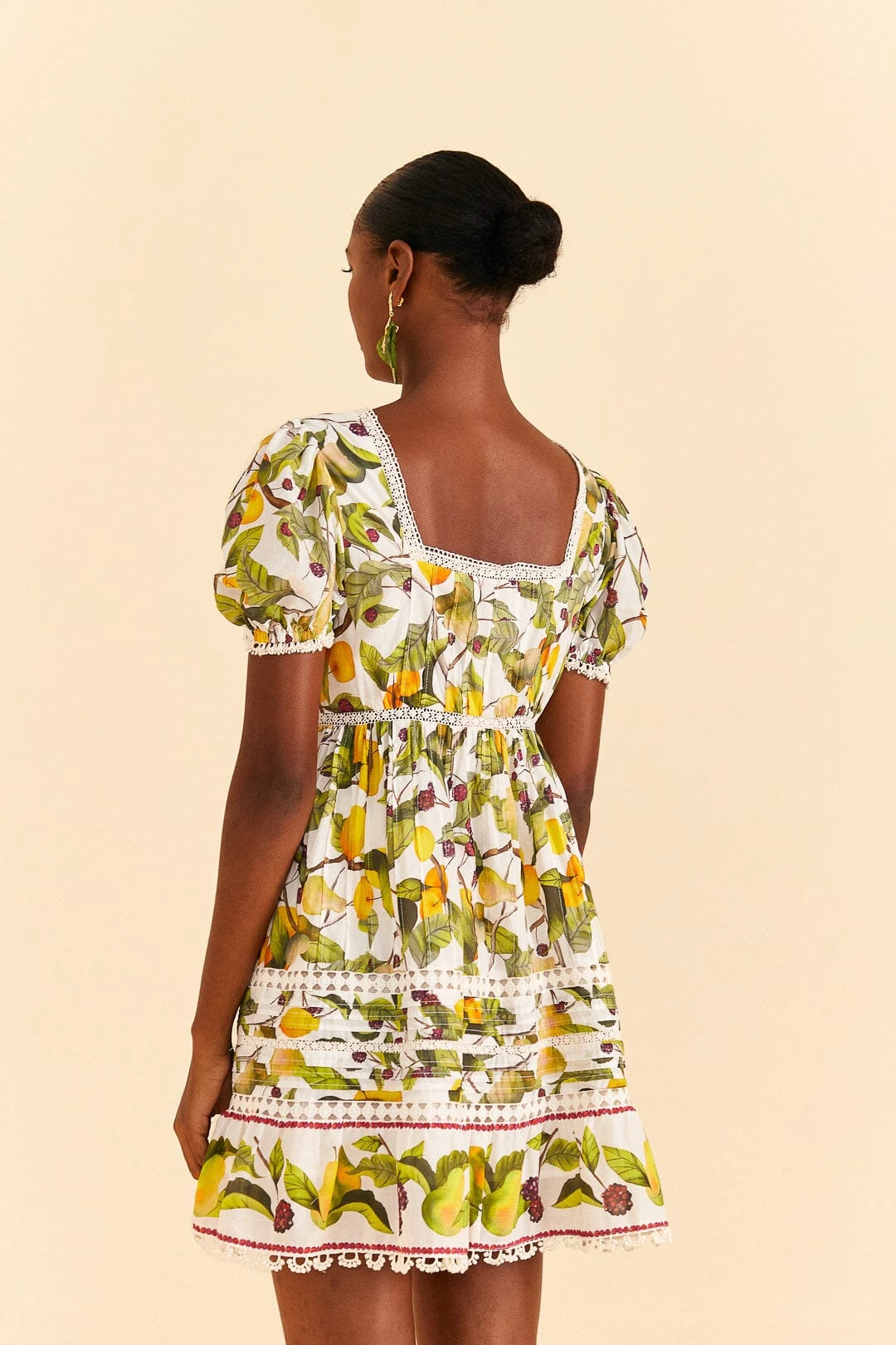 Farm Rio Off-white Fruit Orchard Mini Dress 4 Farm Rio Off-white Fruit Orchard Mini Dress - Image 4