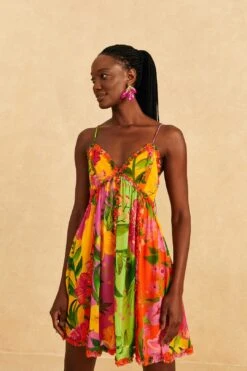 Farm Rio Mixed Romantic Garden Mini Dress