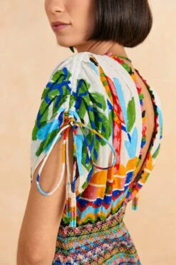 Farm Rio Colorful Forest V Neck Mini Dress -Farm Rio Shoop 309198 03