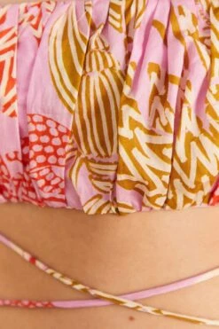 Farm Rio Pink Mixed Lobsters Top -Farm Rio Shoop 309201 05