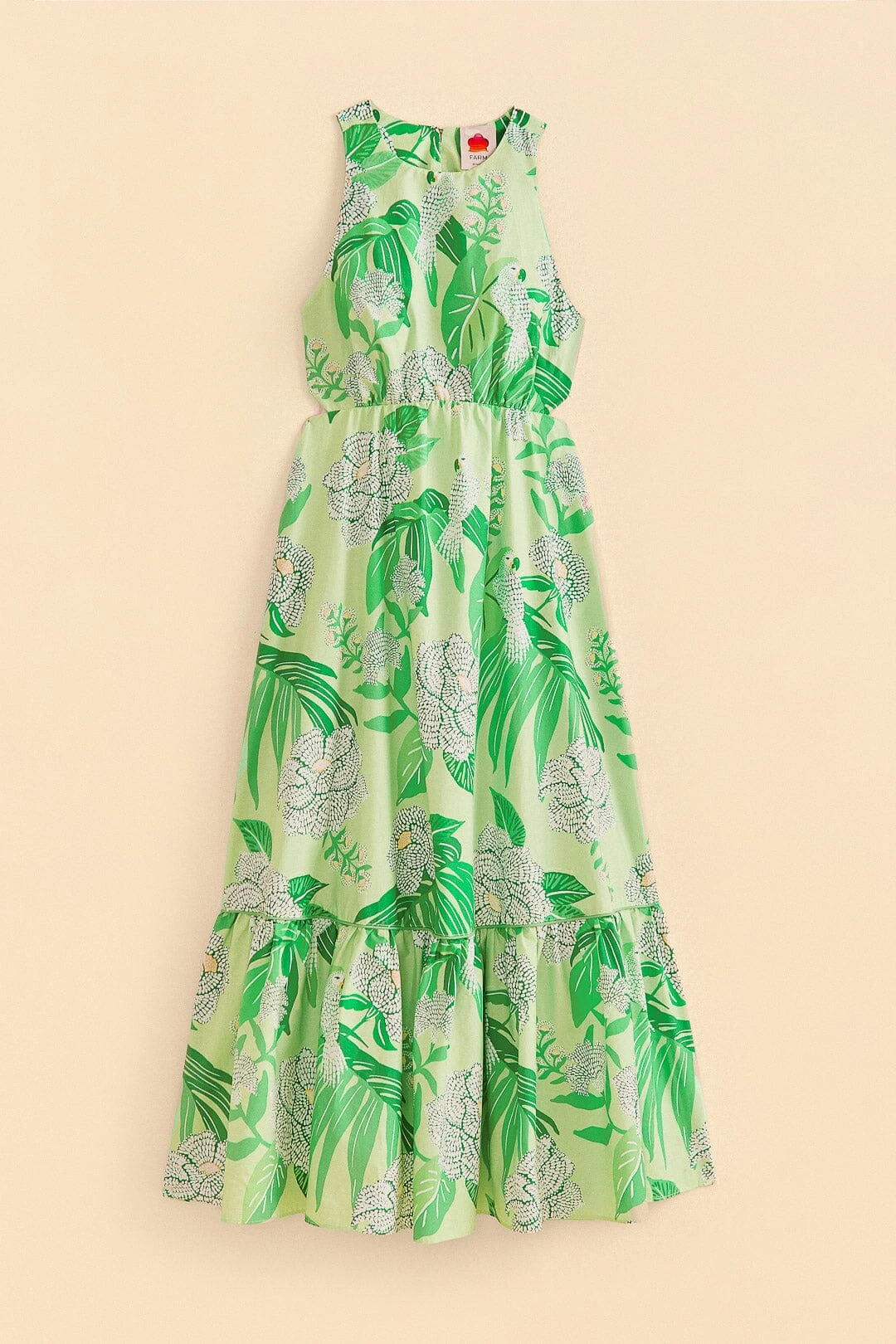 Farm Rio Green Dewdrop Floral Midi Dress 5 Farm Rio Green Dewdrop Floral Midi Dress - Image 5