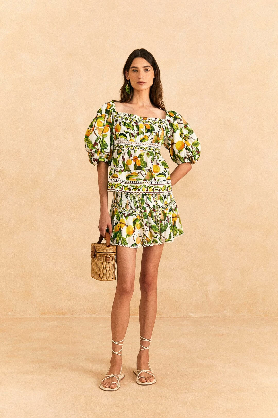 Farm Rio Off-White Fruit Orchard Blouse 2 Farm Rio Off-White Fruit Orchard Blouse - Image 2