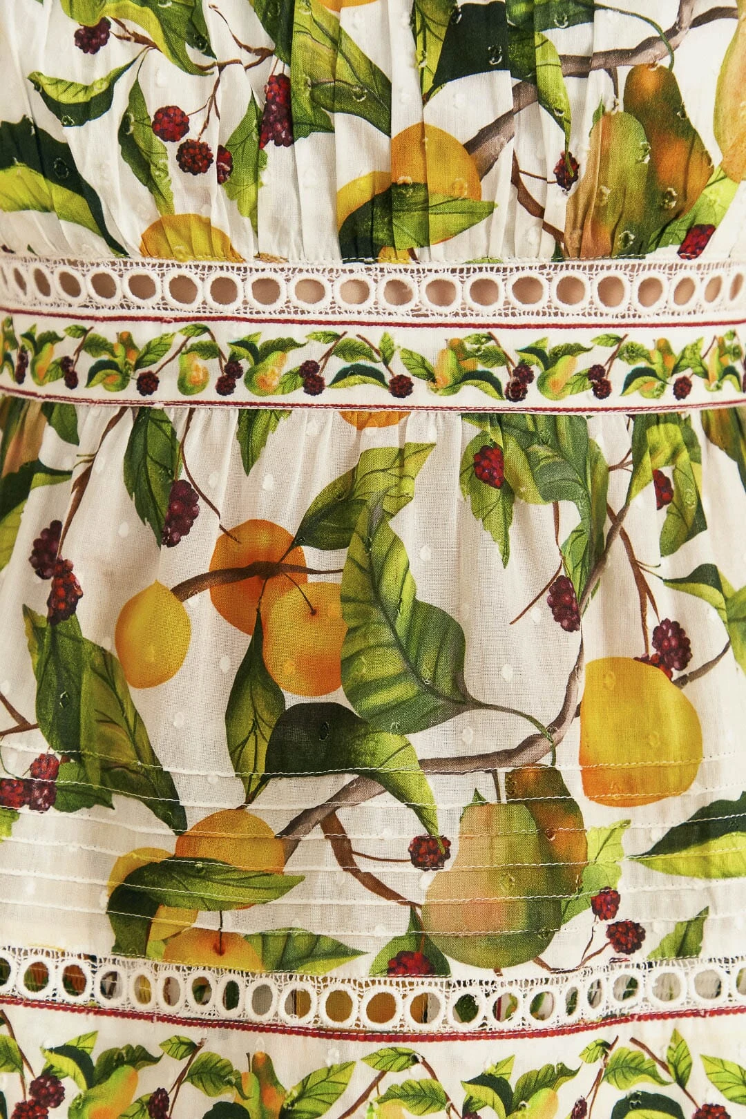 Farm Rio Off-White Fruit Orchard Blouse 5 Farm Rio Off-White Fruit Orchard Blouse - Image 5