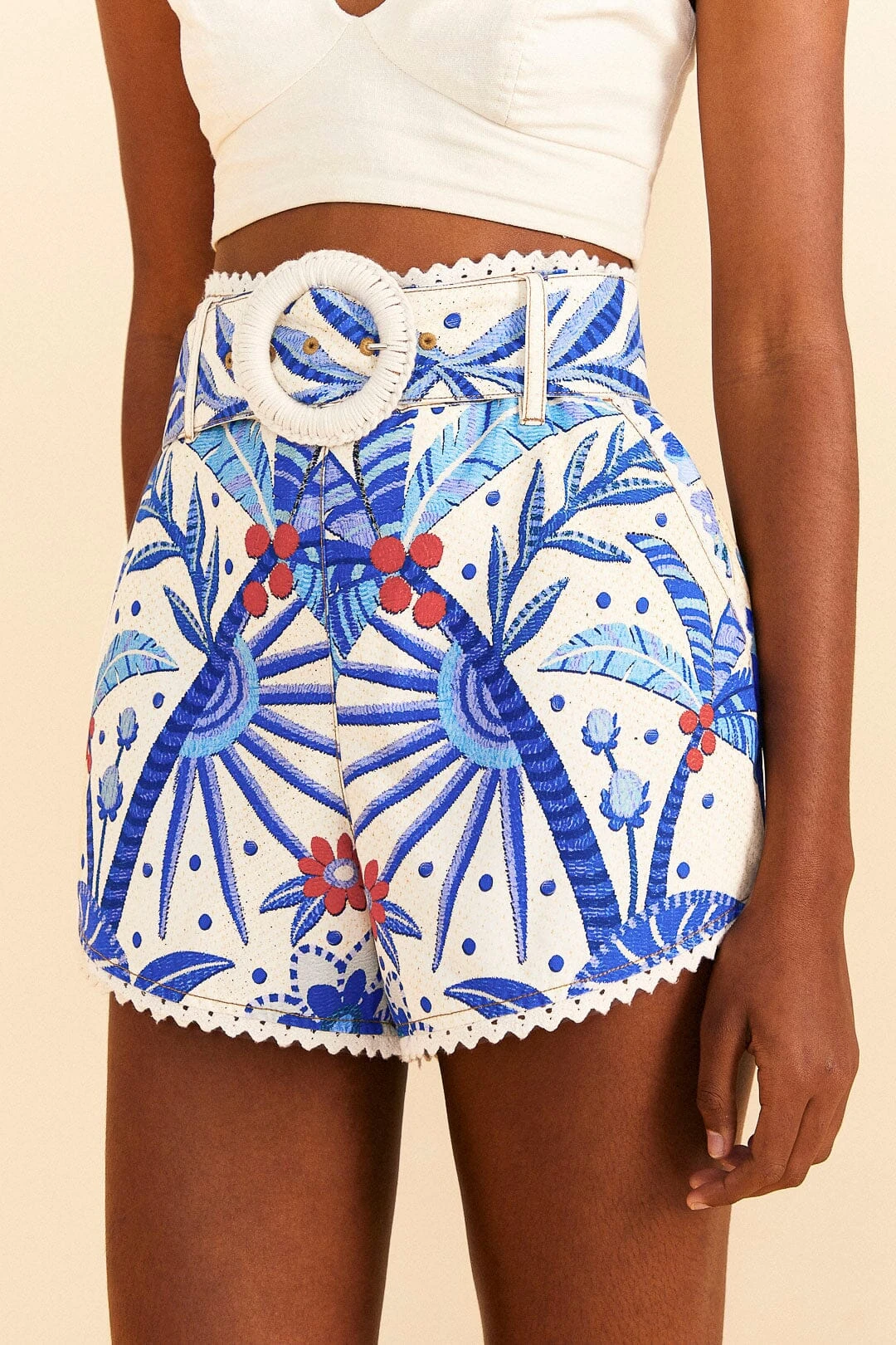 Farm Rio Off-White Jungle Chic Shorts 2 Farm Rio Off-White Jungle Chic Shorts - Image 2