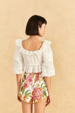 Farm Rio Off-White Macaw Bloom Shorts 9 Farm Rio Off-White Macaw Bloom Shorts -Farm Rio Shoop 309223 04