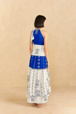 Farm Rio Navy Blue Embroidered Jungle Scarf Maxi Dress 7 Farm Rio Navy Blue Embroidered Jungle Scarf Maxi Dress -Farm Rio Shoop 309237 03