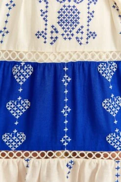 Farm Rio Navy Blue Embroidered Jungle Scarf Maxi Dress 9 Farm Rio Navy Blue Embroidered Jungle Scarf Maxi Dress -Farm Rio Shoop 309237 04