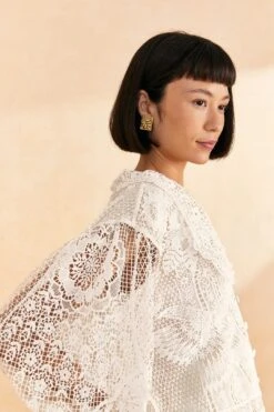 Farm Rio Off-White Guipure Collar Blouse -Farm Rio Shoop 309240 03