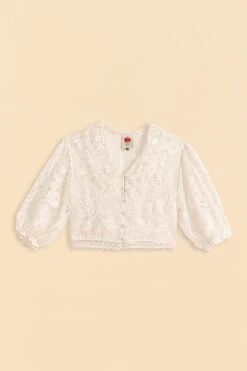 Farm Rio Off-White Guipure Collar Blouse -Farm Rio Shoop 309240 06