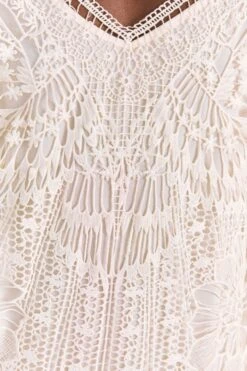 Farm Rio Off-White Guipure Midi Dress -Farm Rio Shoop 309243 05