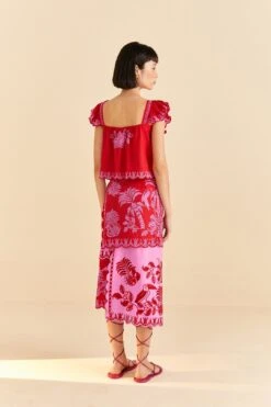 Farm Rio Red Palm Tree Richelieu Blouse 9 Farm Rio Red Palm Tree Richelieu Blouse -Farm Rio Shoop 309247 04