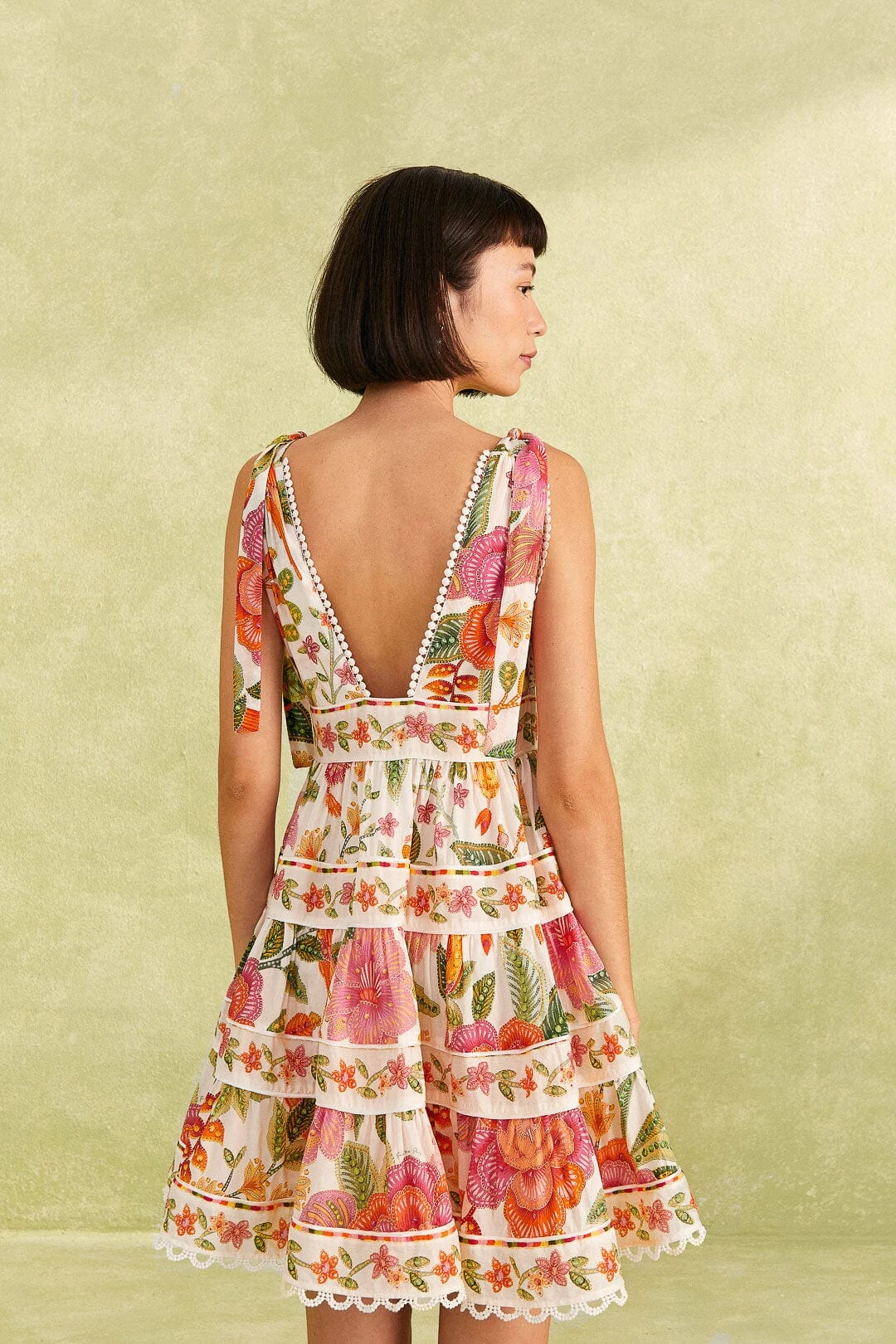 Farm Rio Off-White Macaw Bloom Mini Dress 4 Farm Rio Off-White Macaw Bloom Mini Dress - Image 4
