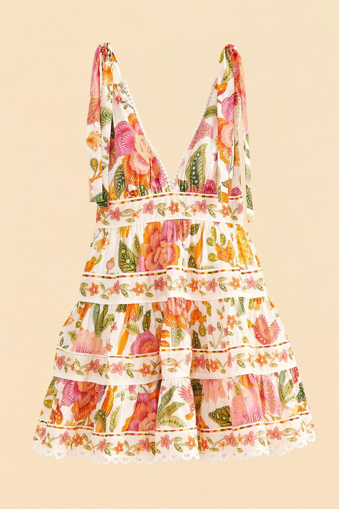 Farm Rio Off-White Macaw Bloom Mini Dress 6 Farm Rio Off-White Macaw Bloom Mini Dress - Image 6