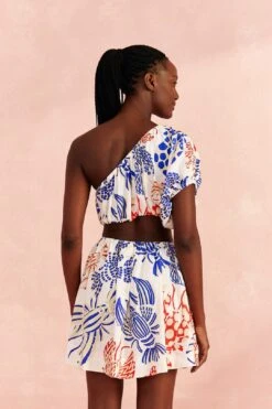 Farm Rio Off-White Mixed Lobsters Mini Dress -Farm Rio Shoop 309272 04