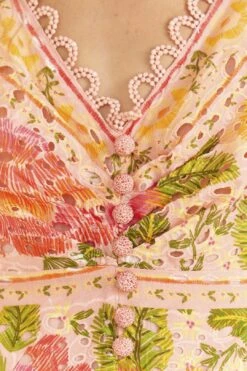 Farm Rio Pink Blooming Floral Midi Dress -Farm Rio Shoop 309286 05