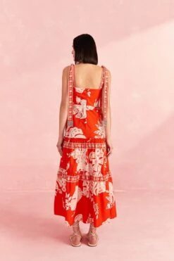 Farm Rio Red Lace Monsteras Midi Dress 8 Farm Rio Red Lace Monsteras Midi Dress -Farm Rio Shoop 309287 04