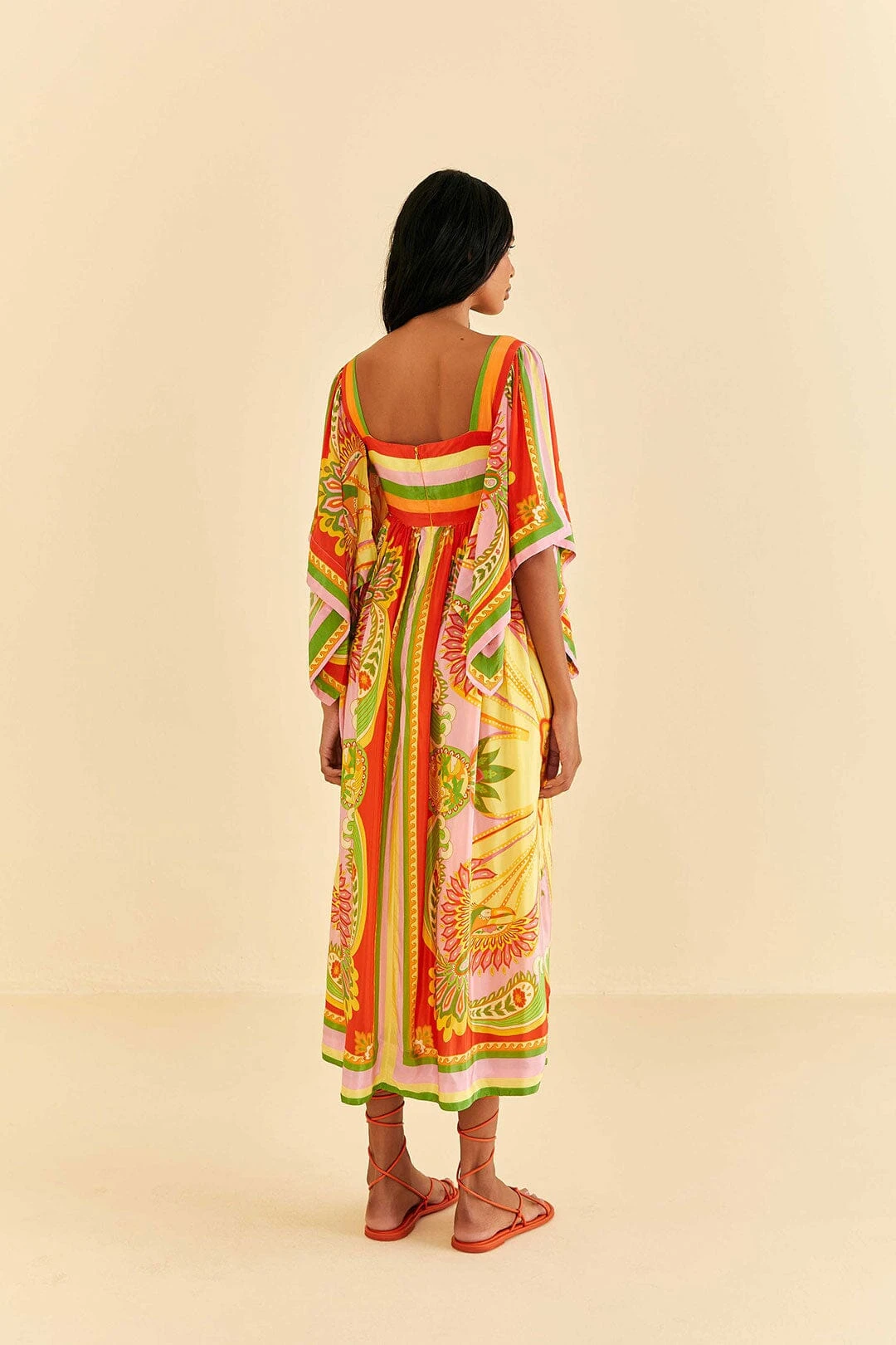 Farm Rio Beach Toucans Scarf Midi Dress 4 Farm Rio Beach Toucans Scarf Midi Dress - Image 4