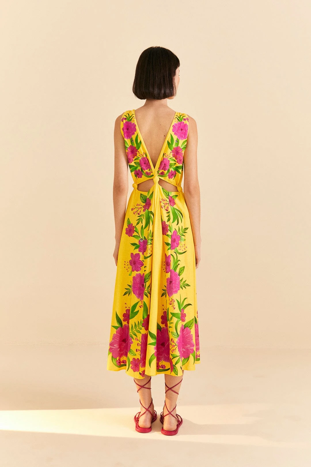 Farm Rio Yellow Romantic Garden Midi Dress 7 Farm Rio Yellow Romantic Garden Midi Dress - Image 7