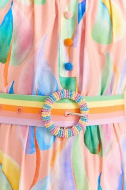 Farm Rio Pink Pastel Leaves Maxi Dress 9 Farm Rio Pink Pastel Leaves Maxi Dress -Farm Rio Shoop 309308 05