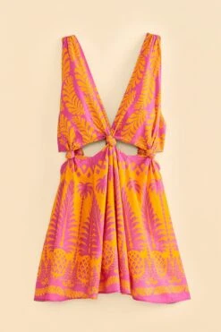 Farm Rio Orange Pineapple Love Mini Dress 8 Farm Rio Orange Pineapple Love Mini Dress -Farm Rio Shoop 309321 05