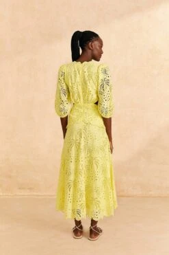 Farm Rio Light Yellow Richelieu Midi Dress 9 Farm Rio Light Yellow Richelieu Midi Dress -Farm Rio Shoop 309337 04