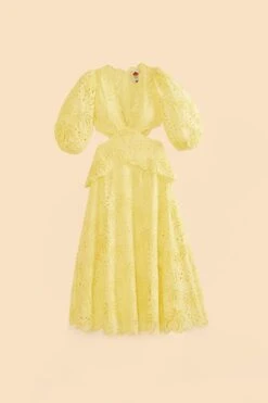 Farm Rio Light Yellow Richelieu Midi Dress 11 Farm Rio Light Yellow Richelieu Midi Dress -Farm Rio Shoop 309337 06