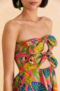 Farm Rio Coral Graphic Macaws Organic Cotton Mini Dress -Farm Rio Shoop 309347 03