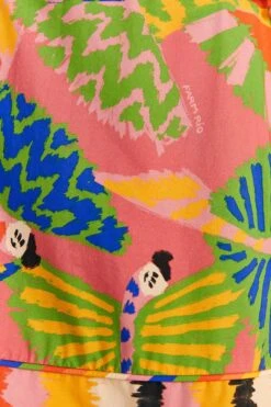 Farm Rio Coral Graphic Macaws Organic Cotton Mini Dress -Farm Rio Shoop 309347 05