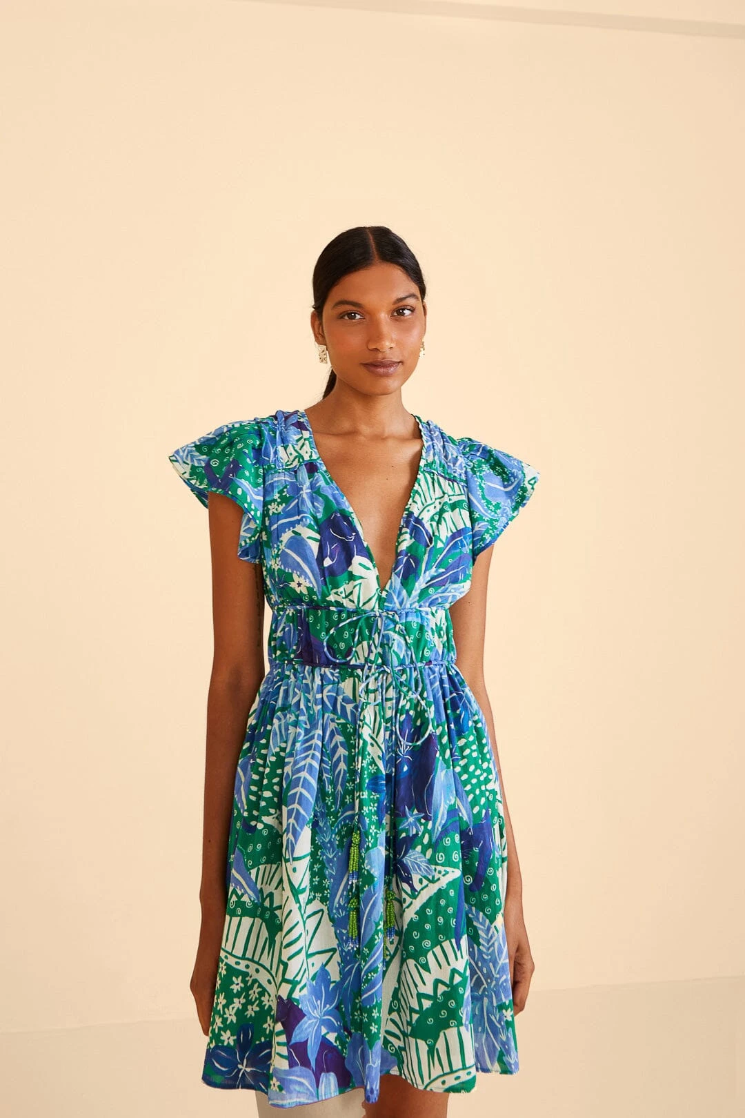 Farm Rio Green Jungle Panther Mini Dress 1 Farm Rio Green Jungle Panther Mini Dress