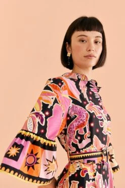 Farm Rio Black Enchanted Nature Mini Dress 8 Farm Rio Black Enchanted Nature Mini Dress -Farm Rio Shoop 309357 03