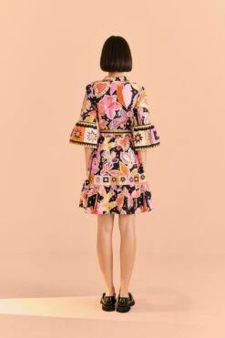Farm Rio Black Enchanted Nature Mini Dress 9 Farm Rio Black Enchanted Nature Mini Dress -Farm Rio Shoop 309357 04