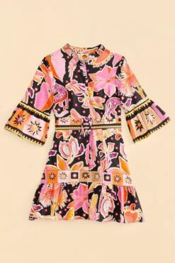 Farm Rio Black Enchanted Nature Mini Dress 11 Farm Rio Black Enchanted Nature Mini Dress -Farm Rio Shoop 309357 06