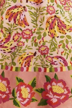 Farm Rio Pink Painted Bananas Midi Dress -Farm Rio Shoop 309358 05