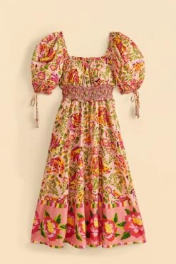 Farm Rio Pink Painted Bananas Midi Dress -Farm Rio Shoop 309358 06