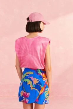 Farm Rio Blue Painted Jungle Mini Skirt 8 Farm Rio Blue Painted Jungle Mini Skirt -Farm Rio Shoop 309380 04