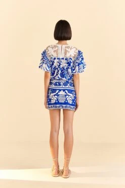 Farm Rio Navy Blue Jungle Scarf Mini Skirt -Farm Rio Shoop 309382 04