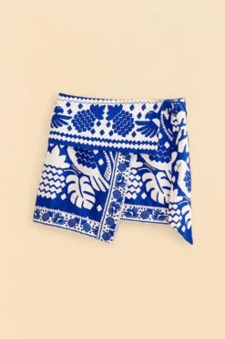 Farm Rio Navy Blue Jungle Scarf Mini Skirt -Farm Rio Shoop 309382 06