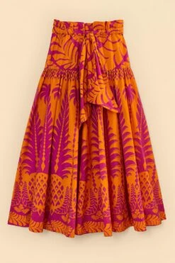 Farm Rio Orange Pineapple Love Organic Cotton Maxi Skirt -Farm Rio Shoop 309397 06