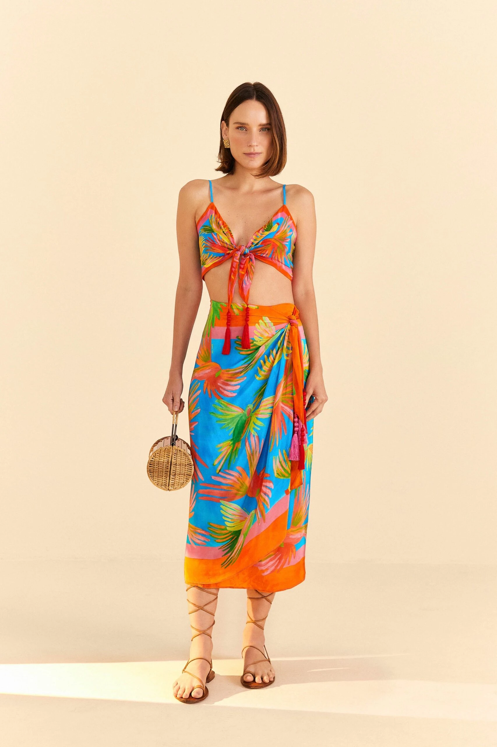 Farm Rio Painted Birds Scarf Top 2 Farm Rio Painted Birds Scarf Top - Image 2