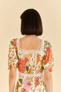 Farm Rio Off-White Macaw Bloom Blouse -Farm Rio Shoop 309414 04