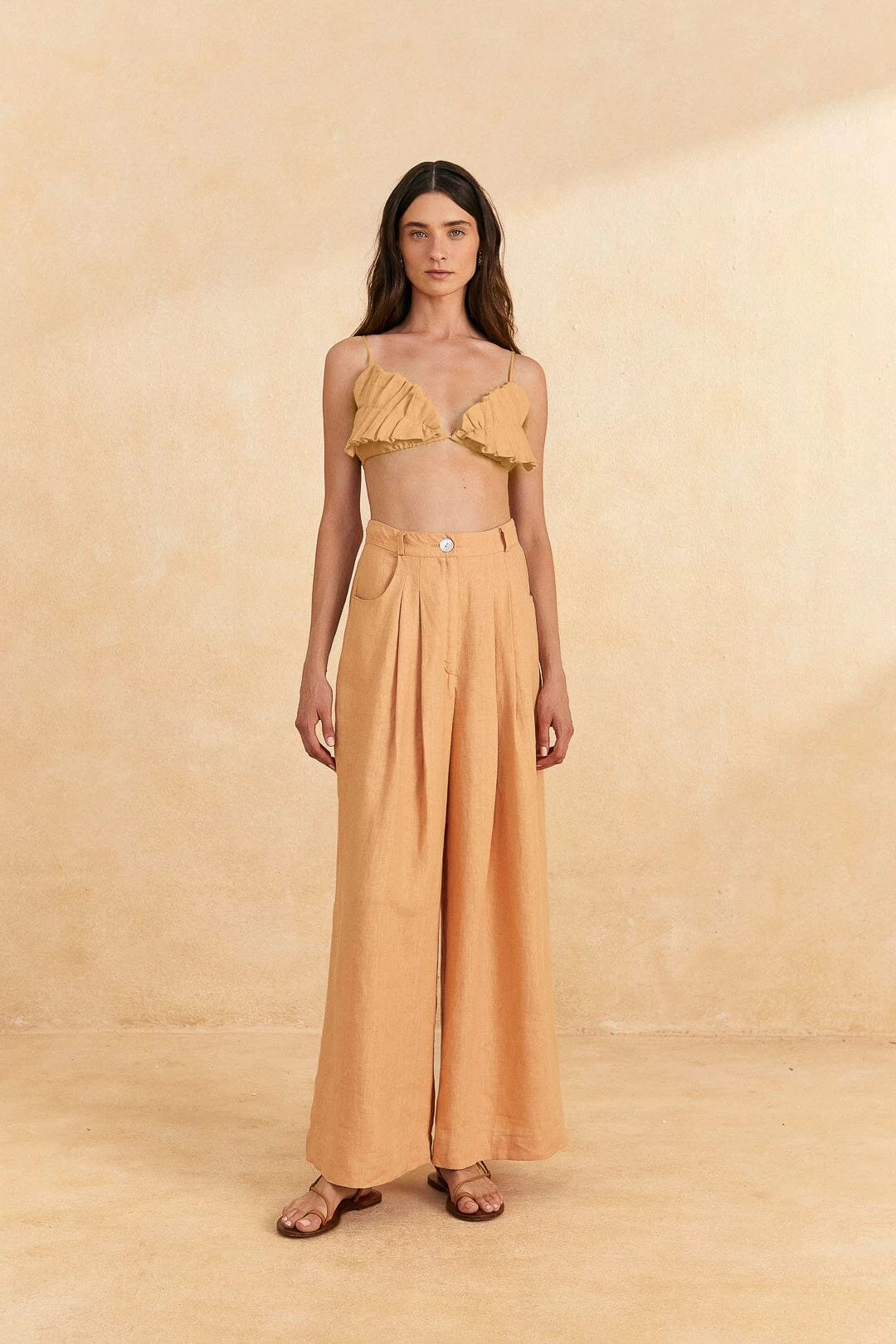 Farm Rio Beige Leaf Crop Top 2 Farm Rio Beige Leaf Crop Top - Image 2