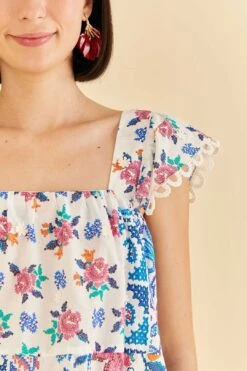 Farm Rio Off-White Romantic Bandanas Blouse -Farm Rio Shoop 309437 03